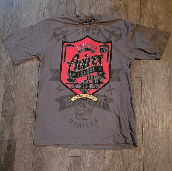 Avirex Gray Short Sleeve Tee - Picture 1 of 5